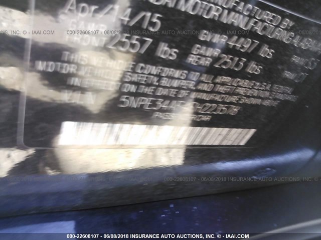 5NPE34AF4FH223578 - 2015 HYUNDAI SONATA SPORT/LIMITED BLACK photo 9