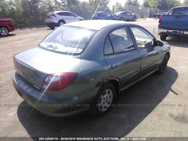 KNADC123716063131 - 2001 KIA RIO GREEN photo 4