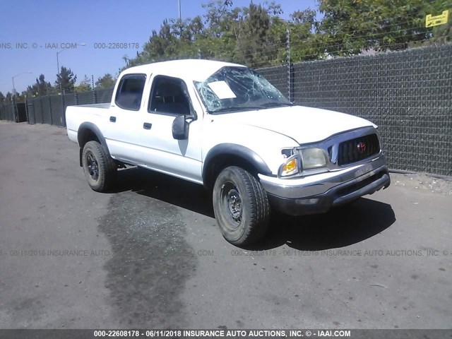 5TEGN92N41Z766280 - 2001 TOYOTA TACOMA DOUBLE CAB PRERUNNER WHITE photo 1