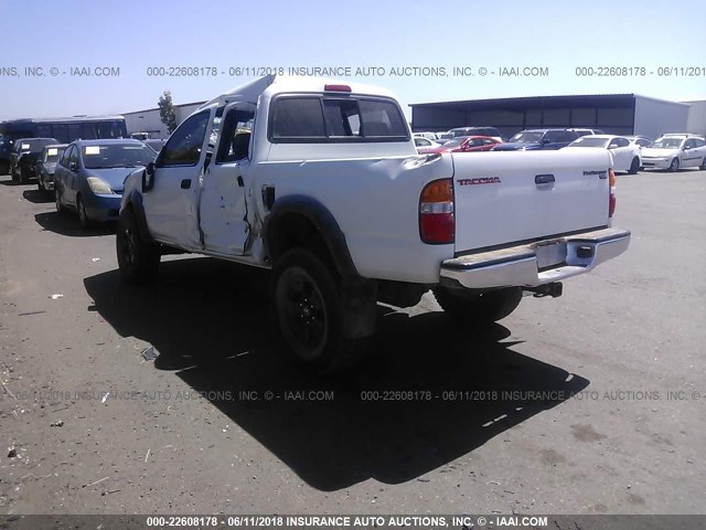 5TEGN92N41Z766280 - 2001 TOYOTA TACOMA DOUBLE CAB PRERUNNER WHITE photo 3