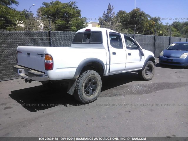5TEGN92N41Z766280 - 2001 TOYOTA TACOMA DOUBLE CAB PRERUNNER WHITE photo 4