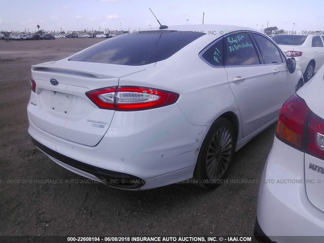 3FA6P0D90ER233422 - 2014 FORD FUSION TITANIUM WHITE photo 4