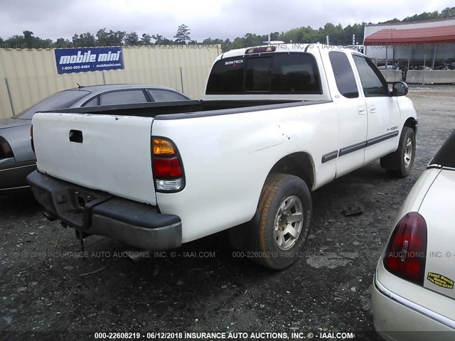 5TBBT44111S176329 - 2001 TOYOTA TUNDRA ACCESS CAB/ACCESS CAB SR5 WHITE photo 4