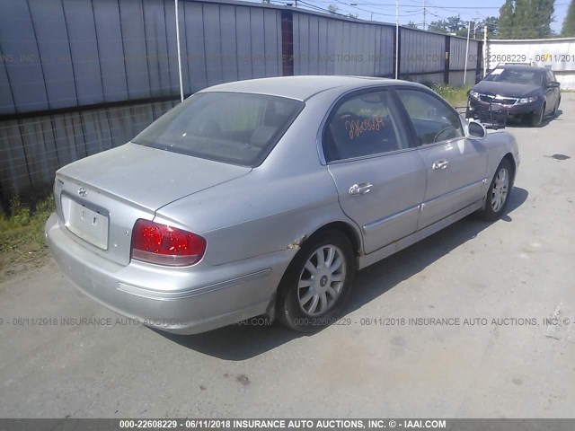 KMHWF35H13A895209 - 2003 HYUNDAI SONATA GLS/LX SILVER photo 4