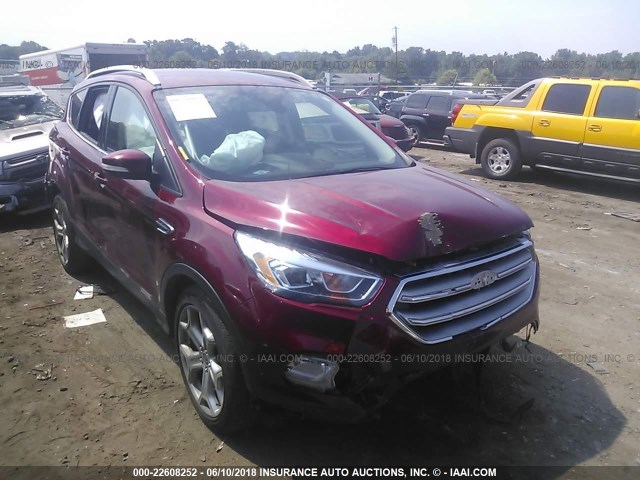 1FMCU0J95HUC72428 - 2017 FORD ESCAPE TITANIUM BURGUNDY photo 1