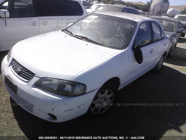 3N1CB51D02L614044 - 2002 NISSAN SENTRA XE/GXE WHITE photo 2