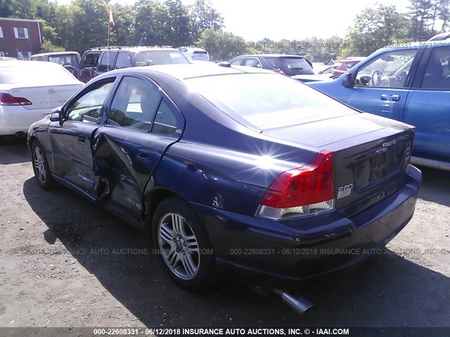 YV1RS592272638925 - 2007 VOLVO S60 2.5T BLUE photo 3