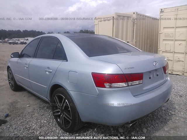 5NPEU46F06H068758 - 2006 HYUNDAI SONATA GLS/LX Light Blue photo 3