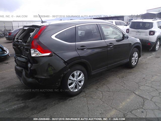 5J6RM4H72DL032578 - 2013 HONDA CR-V EXL BROWN photo 4