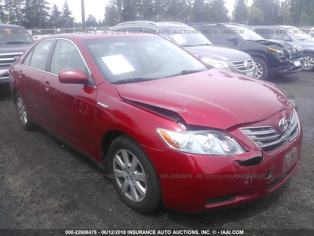 JTNBB46K873033691 - 2007 TOYOTA CAMRY NEW GENERATION HYBRID RED photo 1