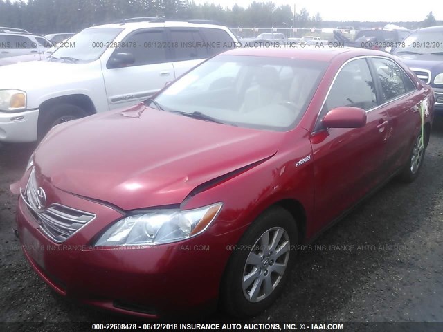 JTNBB46K873033691 - 2007 TOYOTA CAMRY NEW GENERATION HYBRID RED photo 2