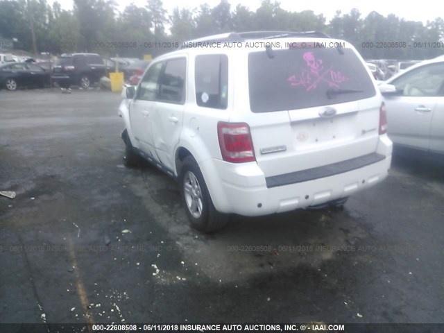 1FMCU49H28KA94606 - 2008 FORD ESCAPE HEV WHITE photo 3