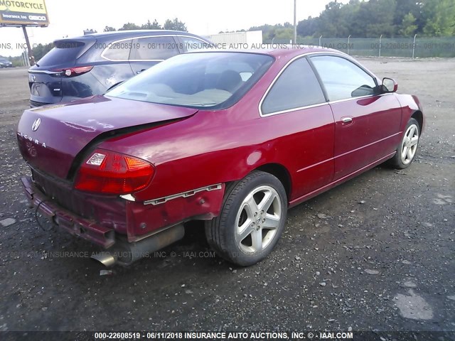 19UYA42611A010350 - 2001 ACURA 3.2CL TYPE-S RED photo 4