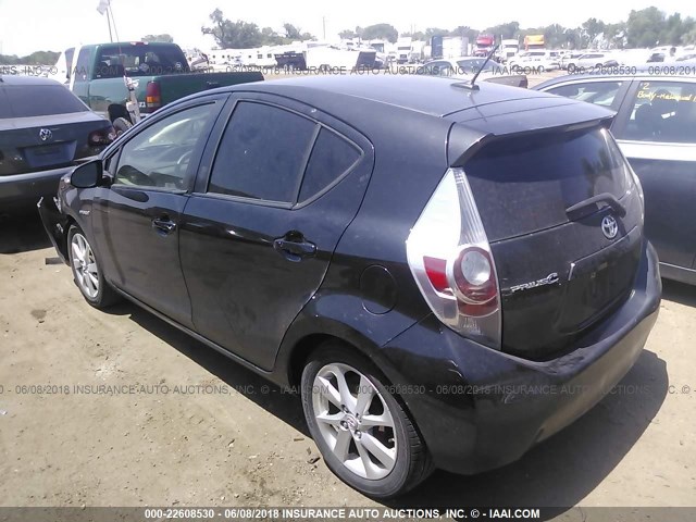 JTDKDTB32C1001526 - 2012 TOYOTA PRIUS C BLACK photo 3