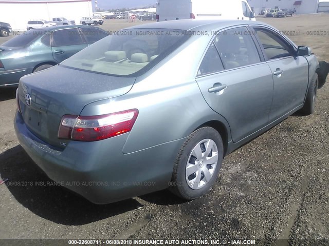 4T1BE46K77U679824 - 2007 TOYOTA CAMRY NEW GENERAT CE/LE/XLE/SE GREEN photo 4