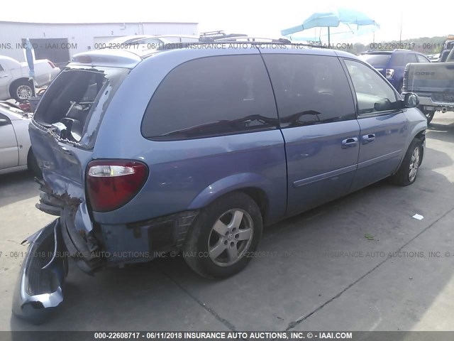 2D4GP44L97R303321 - 2007 DODGE GRAND CARAVAN SXT BLUE photo 4