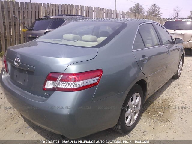 4T4BF3EK3AR078805 - 2010 TOYOTA CAMRY SE/LE/XLE 绿色 照片 4