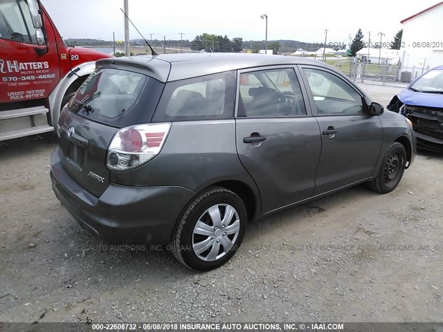 2T1KR32E77C660156 - 2007 TOYOTA COROLLA MATRIX XR GRAY photo 4