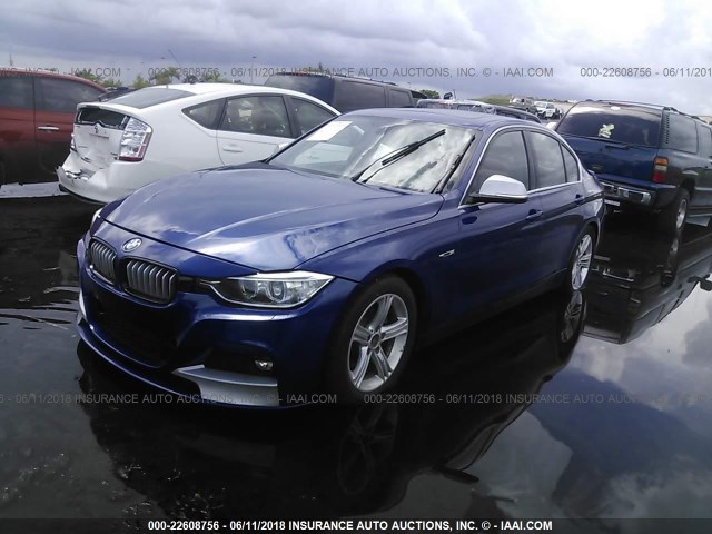 WBA8D9C32HA011294 - 2017 BMW 330 XI BLUE photo 2