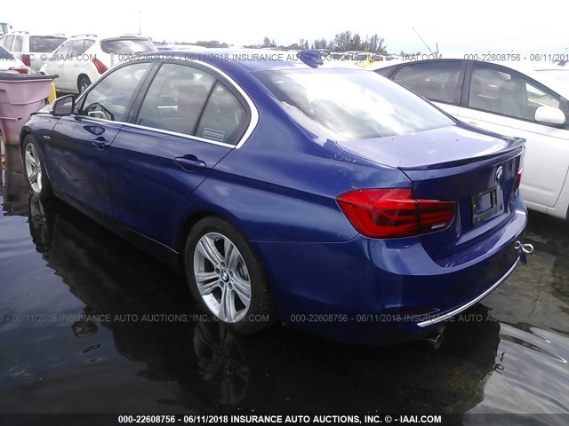 WBA8D9C32HA011294 - 2017 BMW 330 XI BLUE photo 3