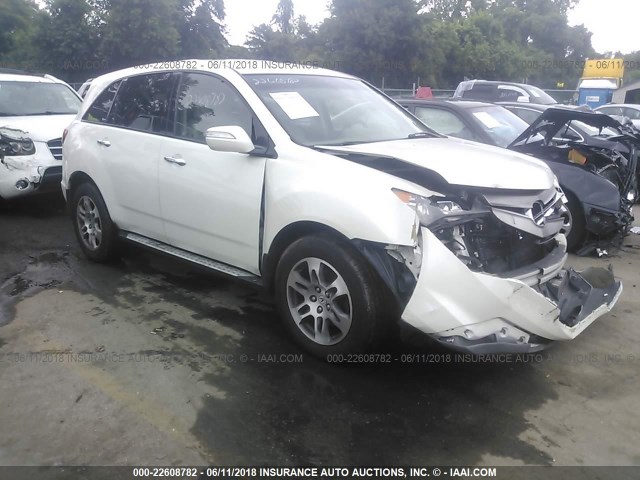 2HNYD284X8H538989 - 2008 ACURA MDX TECHNOLOGY WHITE photo 1