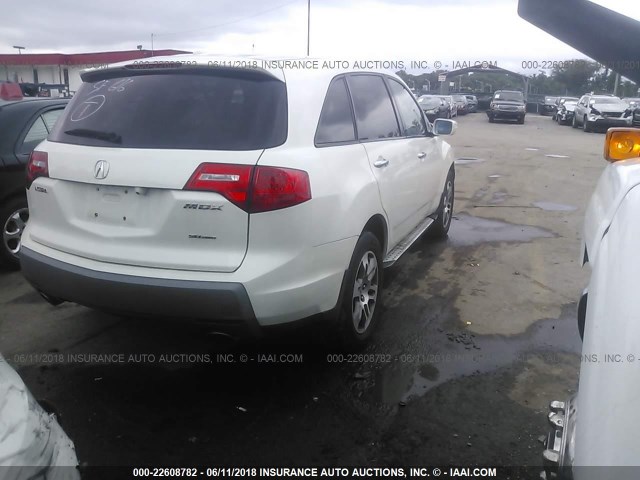 2HNYD284X8H538989 - 2008 ACURA MDX TECHNOLOGY WHITE photo 4