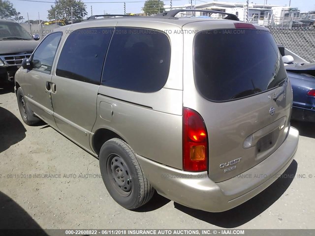 4N2XN11T6XD845000 - 1999 NISSAN QUEST SE/GLE/GXE Champagne photo 3