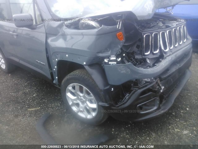 ZACCJBBB6HPG34360 - 2017 JEEP RENEGADE LATITUDE GRAY photo 6