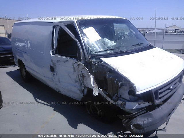 1FTRE14243HC06776 - 2003 FORD ECONOLINE E150 VAN WHITE photo 1