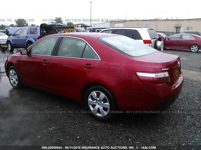 4T1BE46K87U050623 - 2007 TOYOTA CAMRY NEW GENERAT CE/LE/XLE/SE RED photo 3