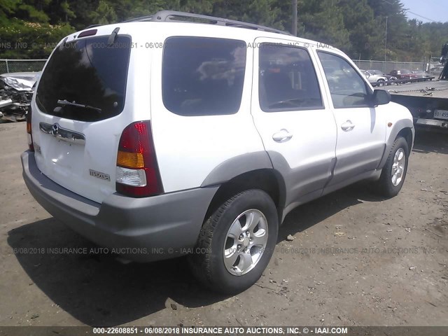 4F2YU07111KM14996 - 2001 MAZDA TRIBUTE DX WHITE photo 4