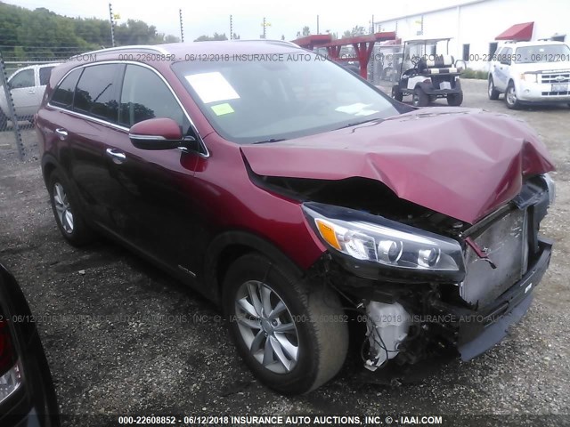 5XYPGDA53HG210593 - 2017 KIA SORENTO LX/L MAROON photo 1