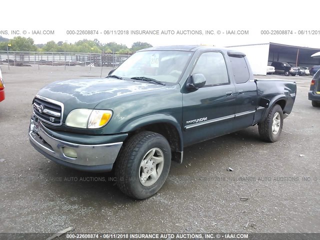 5TBBT48111S179418 - 2001 TOYOTA TUNDRA ACCESS CAB LIMITED GREEN photo 2