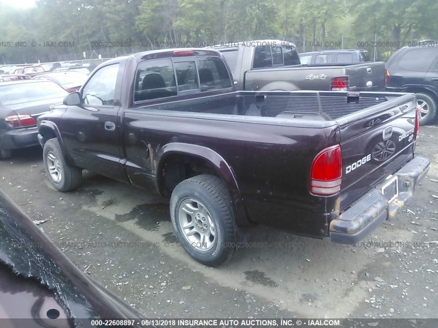 1D7GG16K94S623349 - 2004 DODGE DAKOTA SXT BURGUNDY photo 3