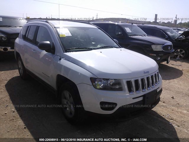 1C4NJCBA2ED774325 - 2014 JEEP COMPASS SPORT WHITE photo 1