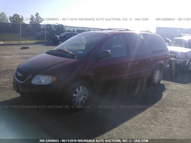 2C8GP74L11R295025 - 2001 CHRYSLER TOWN & COUNTRY EX RED photo 2