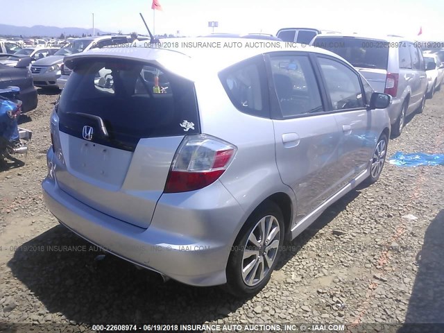 JHMGE8H58DC041624 - 2013 HONDA FIT SPORT SILVER photo 4