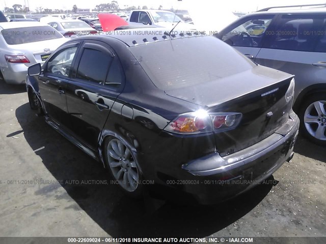 JA32U8FW7EU006982 - 2014 MITSUBISHI LANCER GT BLACK photo 3