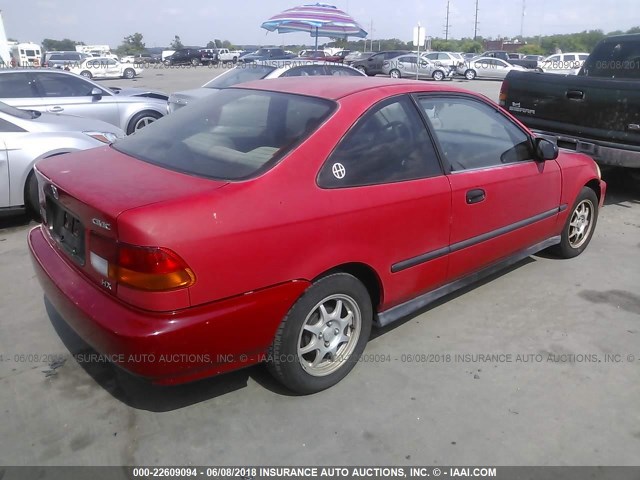 1HGEJ7222VL035933 - 1997 HONDA CIVIC HX RED photo 4