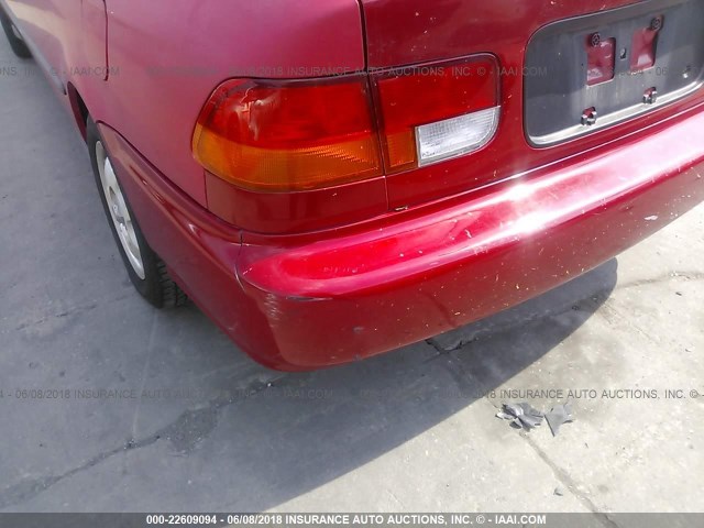 1HGEJ7222VL035933 - 1997 HONDA CIVIC HX RED photo 6