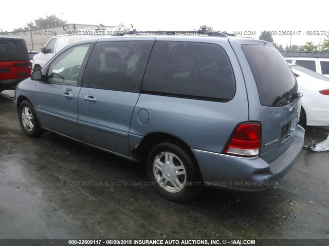 2FMZA52214BA37414 - 2004 FORD FREESTAR SEL BLUE photo 3