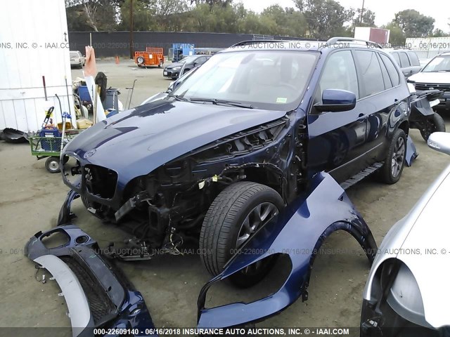 5UXZV4C57BL415274 - 2011 BMW X5 XDRIVE35I Dark Blue photo 2