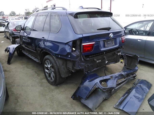 5UXZV4C57BL415274 - 2011 BMW X5 XDRIVE35I Dark Blue photo 3