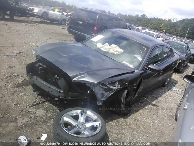 2C3CDXCT0EH353538 - 2014 DODGE CHARGER R/T GRAY photo 2