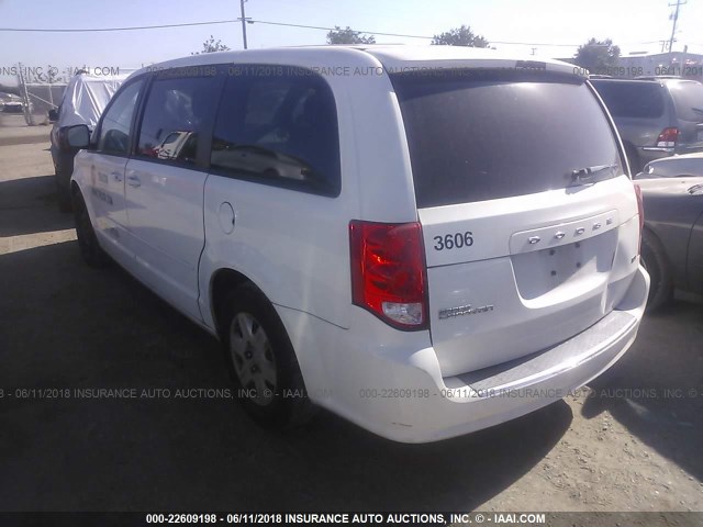 2C4RDGBG5CR232179 - 2012 DODGE GRAND CARAVAN SE WHITE photo 3