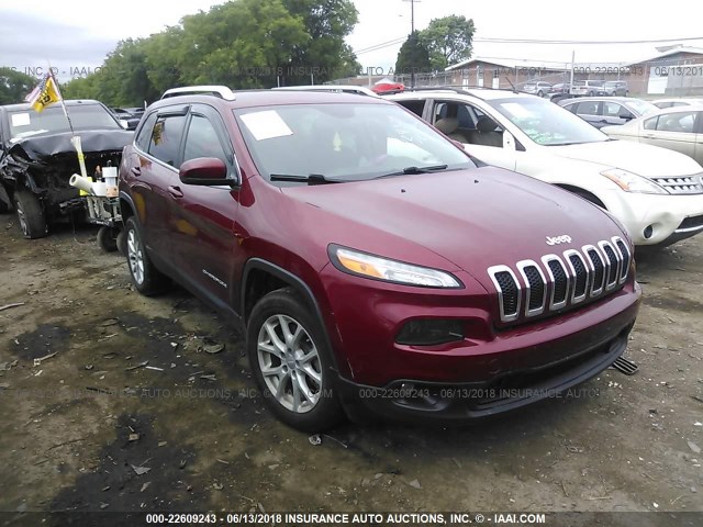 1C4PJLCBXFW560611 - 2015 JEEP CHEROKEE LATITUDE RED photo 1