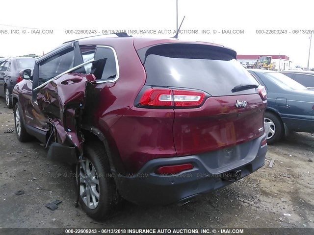 1C4PJLCBXFW560611 - 2015 JEEP CHEROKEE LATITUDE RED photo 3