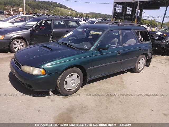 4S3BK4254V7323940 - 1997 SUBARU LEGACY BRIGHTON GREEN photo 2