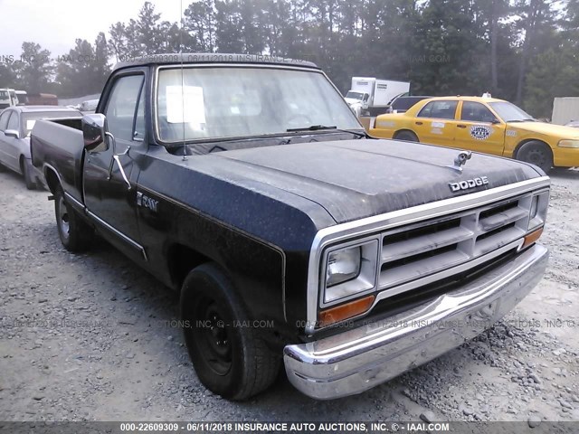 1B7FD04HXGS083076 - 1986 DODGE D-SERIES D100 BLACK photo 1