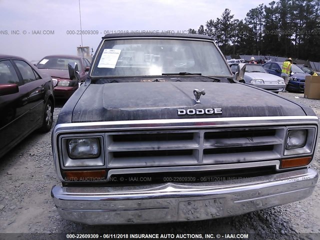 1B7FD04HXGS083076 - 1986 DODGE D-SERIES D100 BLACK photo 6